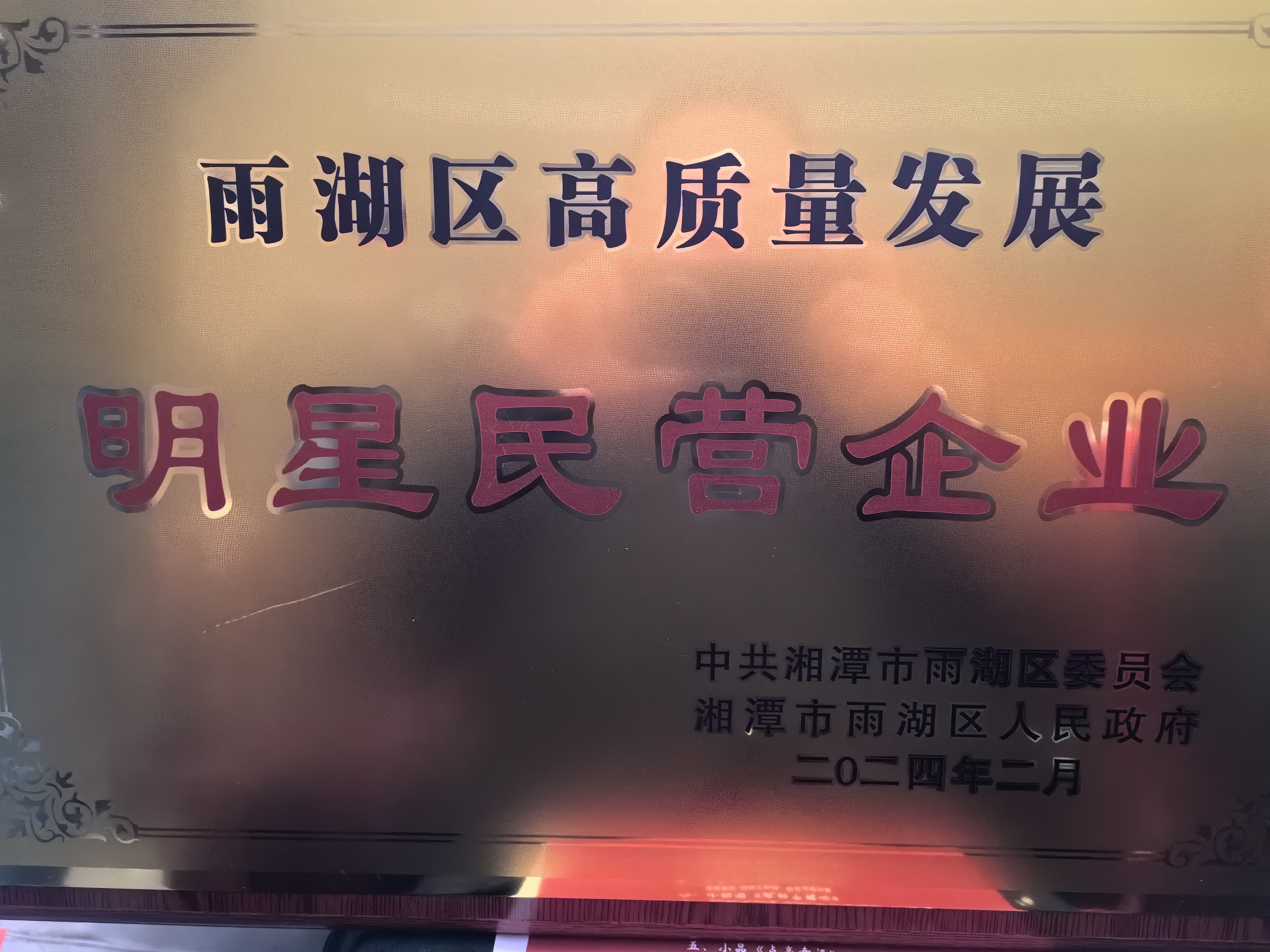 九州平台,九州(中国)一站式服务平台
荣获“雨湖区高质量发展明星民营企业”称号